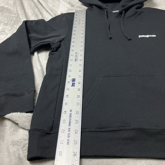 Patagonia Hoodie Mens S Black Fitz Roy Horizons Uprisal Outdoor Activewear Hike - Picture 5 of 14